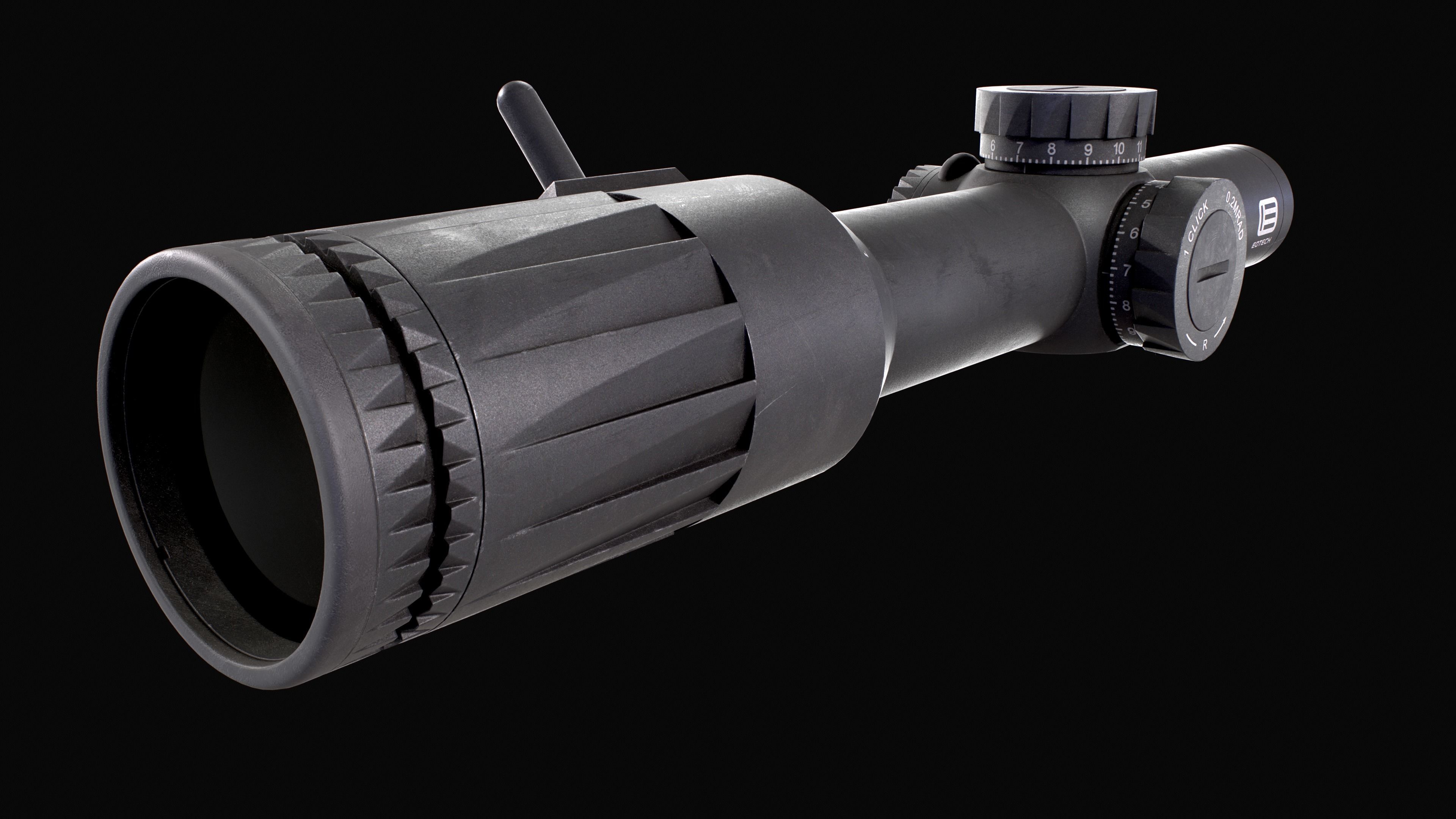 EOTech Vudu 1-6x Low Power Variable Optic Low-poly 3D model_7