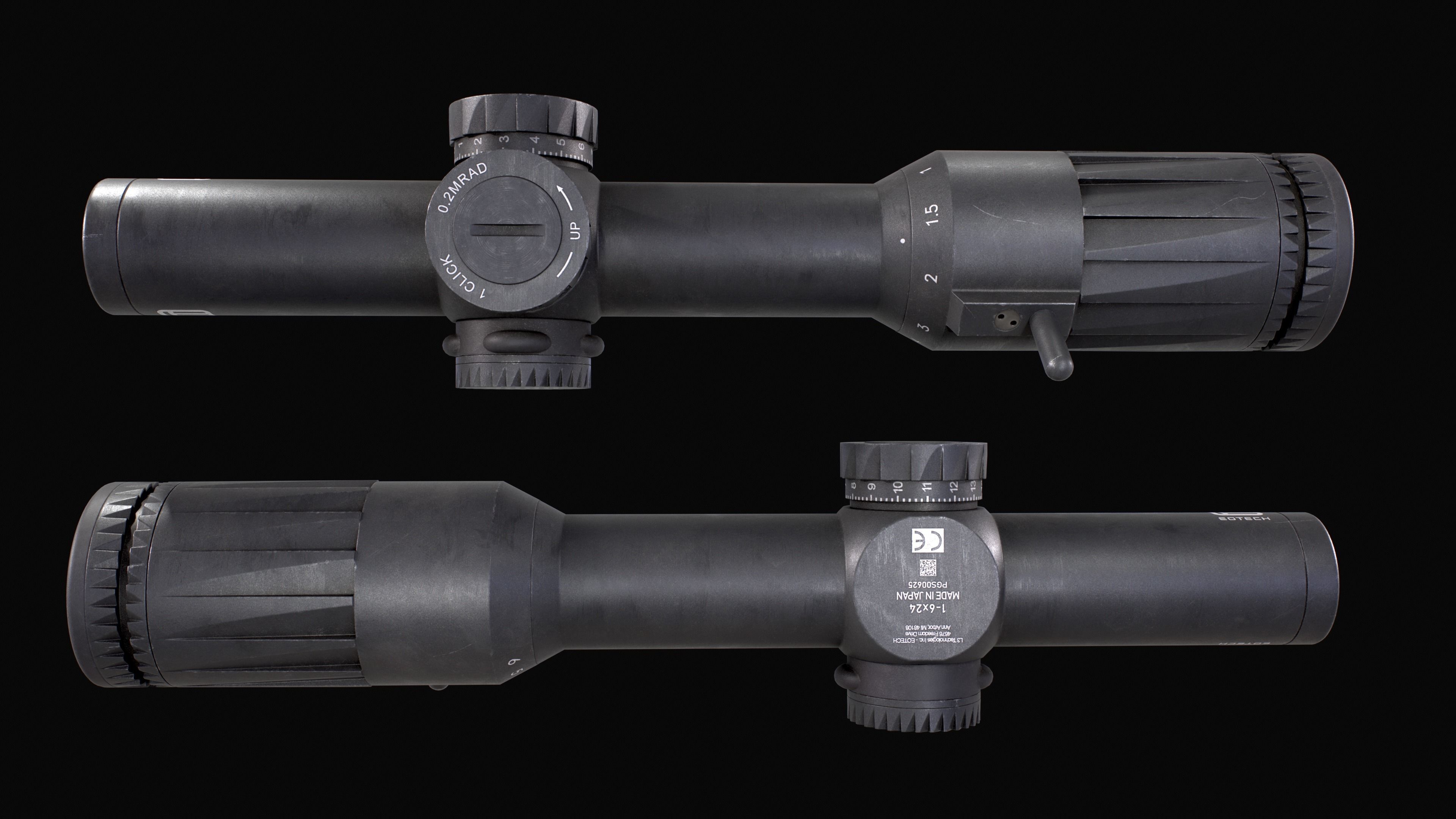 EOTech Vudu 1-6x Low Power Variable Optic Low-poly 3D model_6