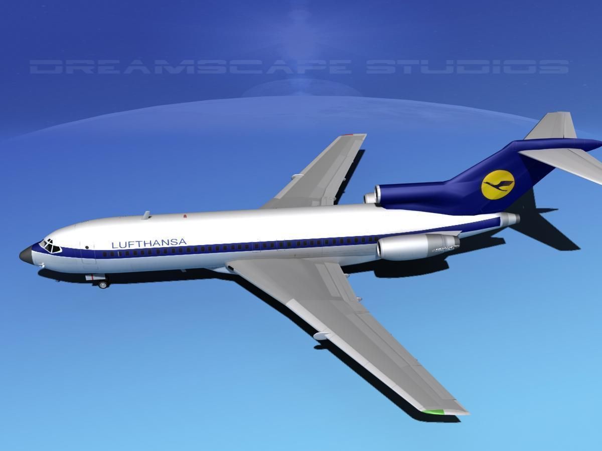 Boeing 727-100 Lufthansa 2 3D model_9