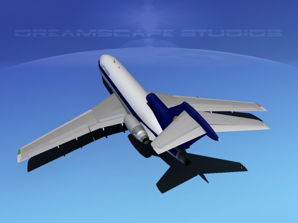 Boeing 727-100 Lufthansa 2 3D model_7