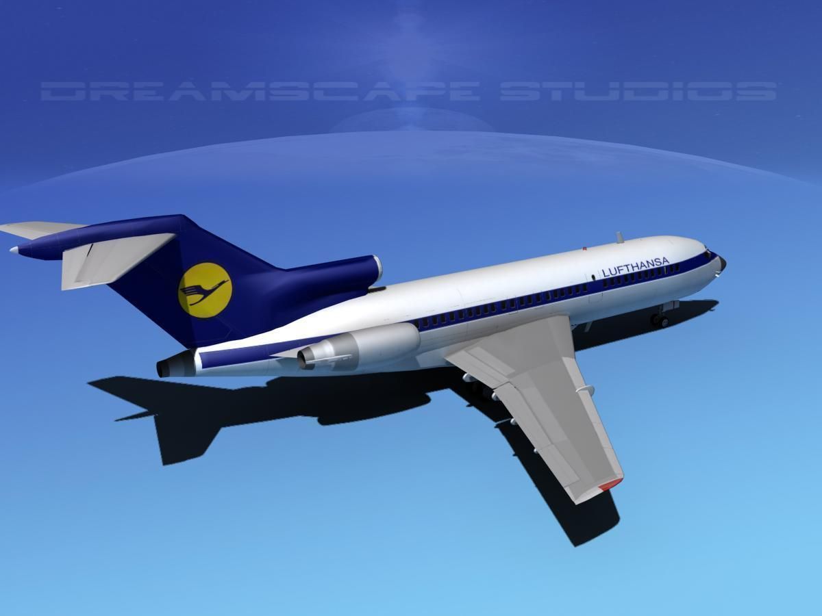 Boeing 727-100 Lufthansa 2 3D model_5