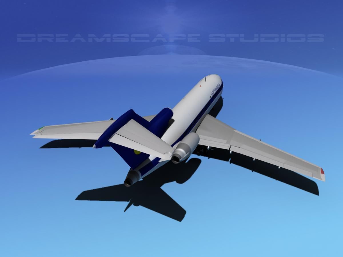 Boeing 727-100 Lufthansa 2 3D model_6