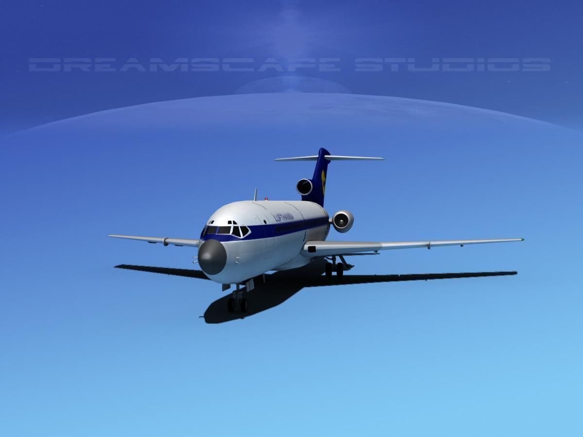 Boeing 727-100 Lufthansa 2 3D model_1