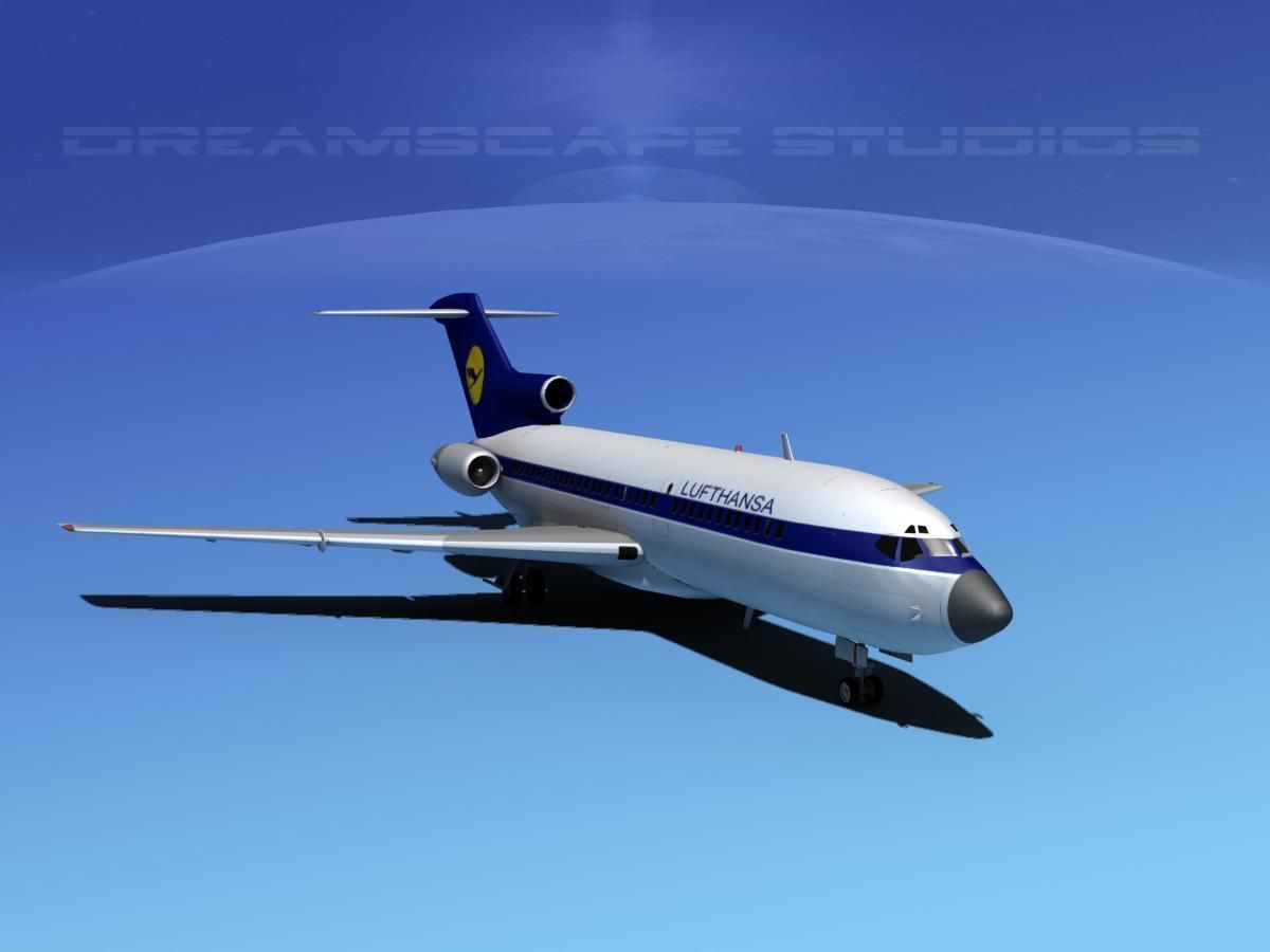 Boeing 727-100 Lufthansa 2 3D model_2