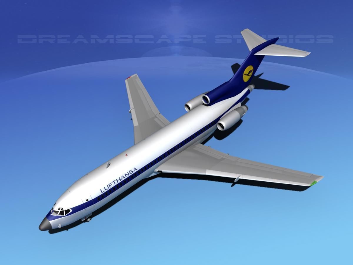 Boeing 727-100 Lufthansa 2 3D model_10
