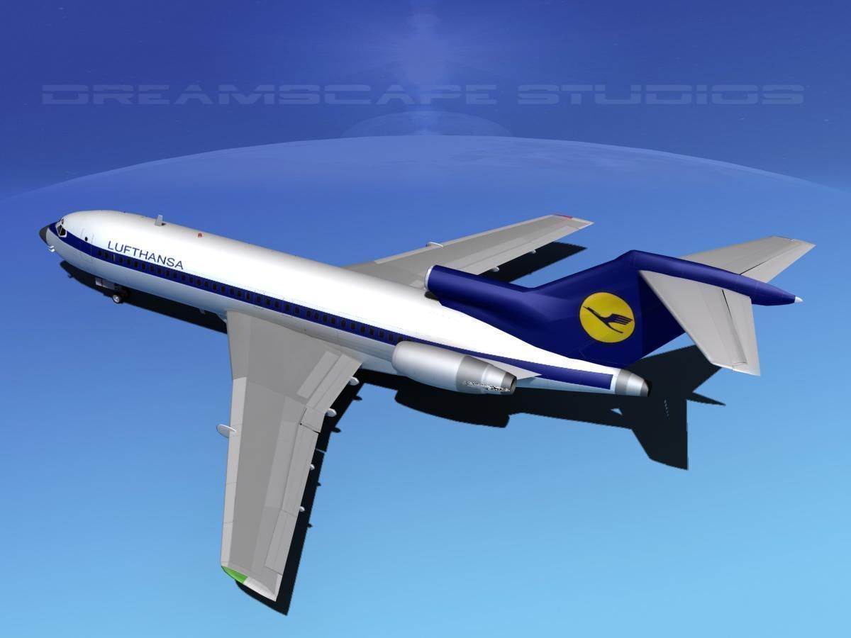 Boeing 727-100 Lufthansa 2 3D model_8