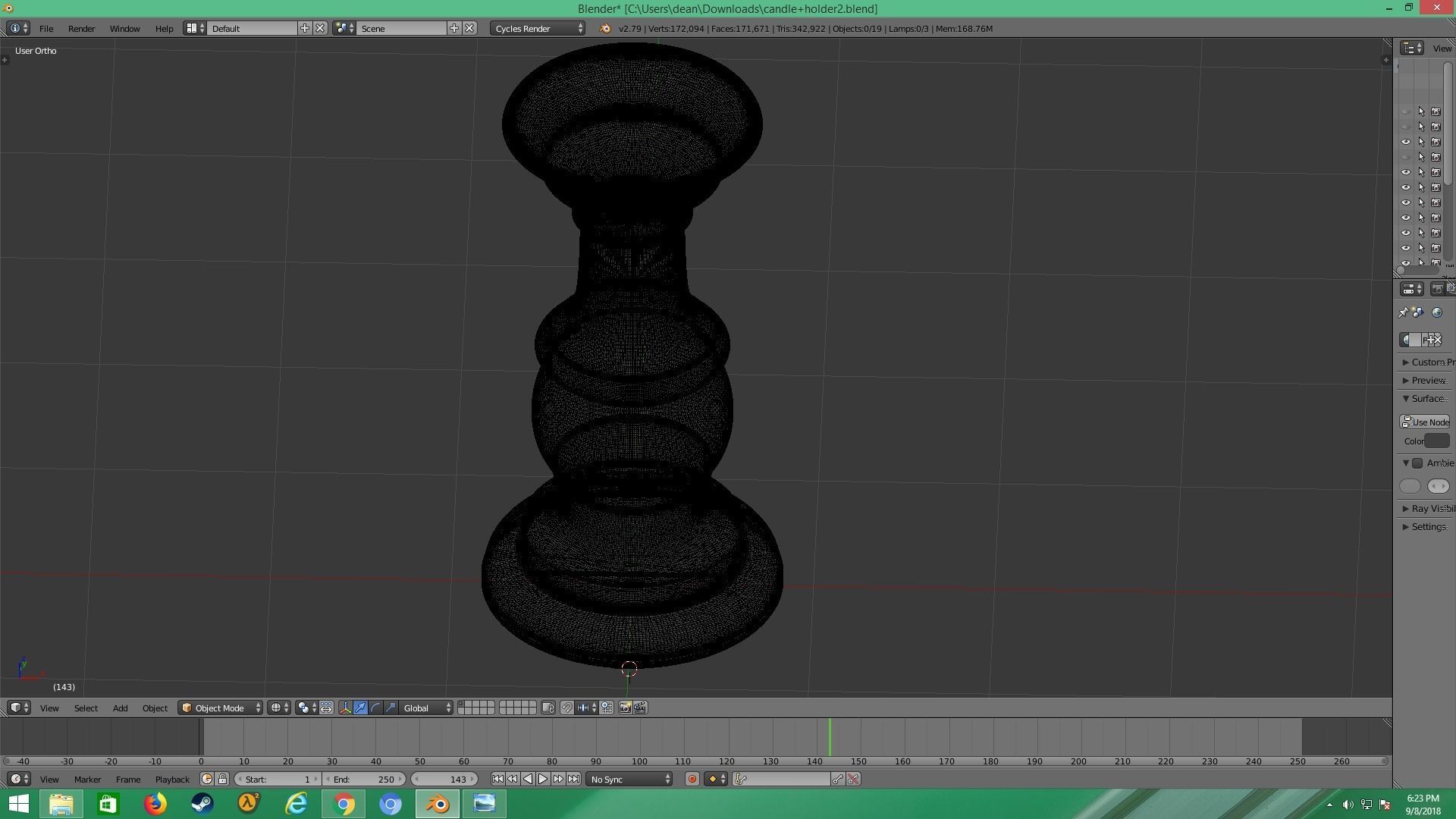 metal candle holder 3D model_8