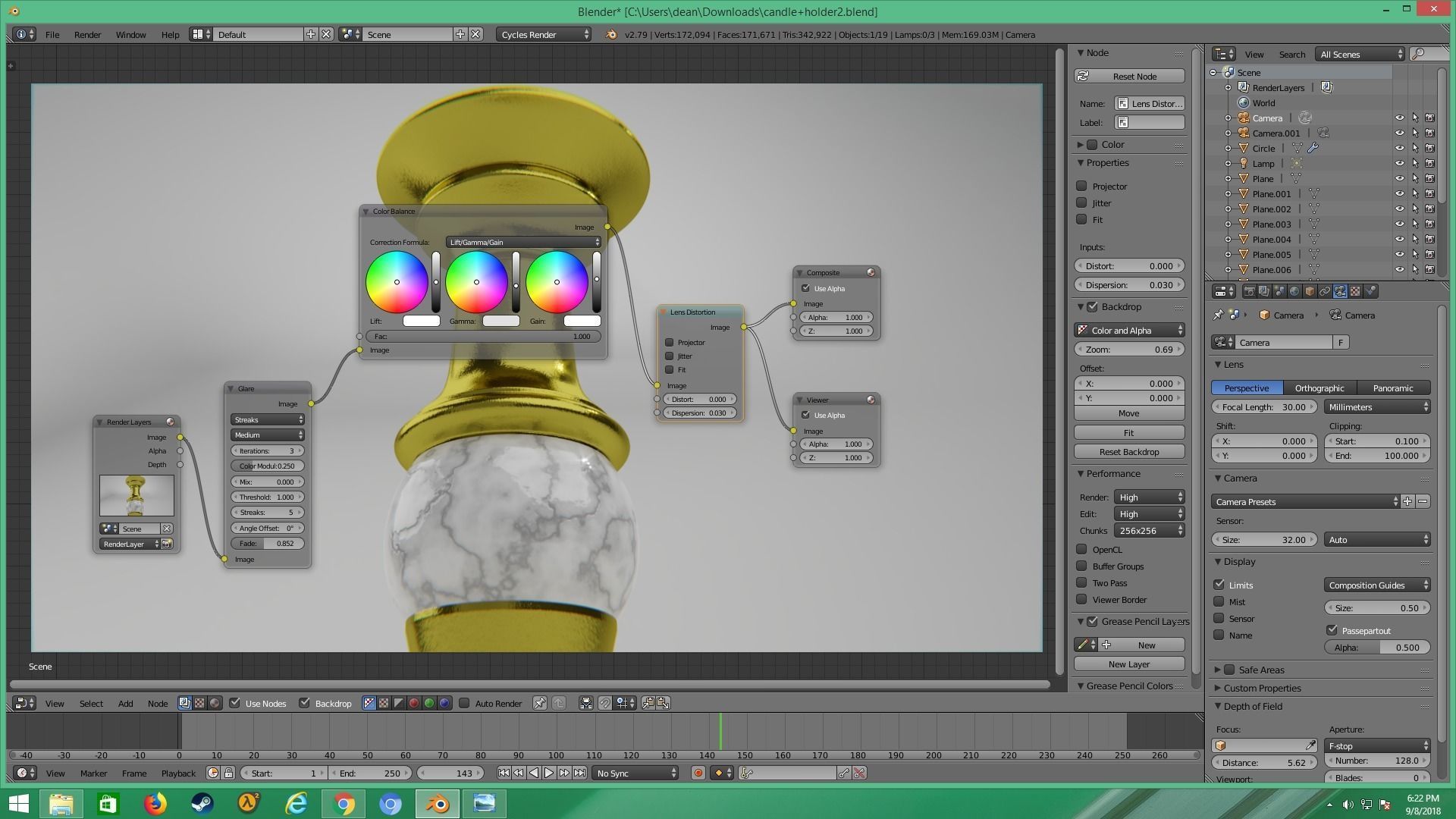 metal candle holder 3D model_17