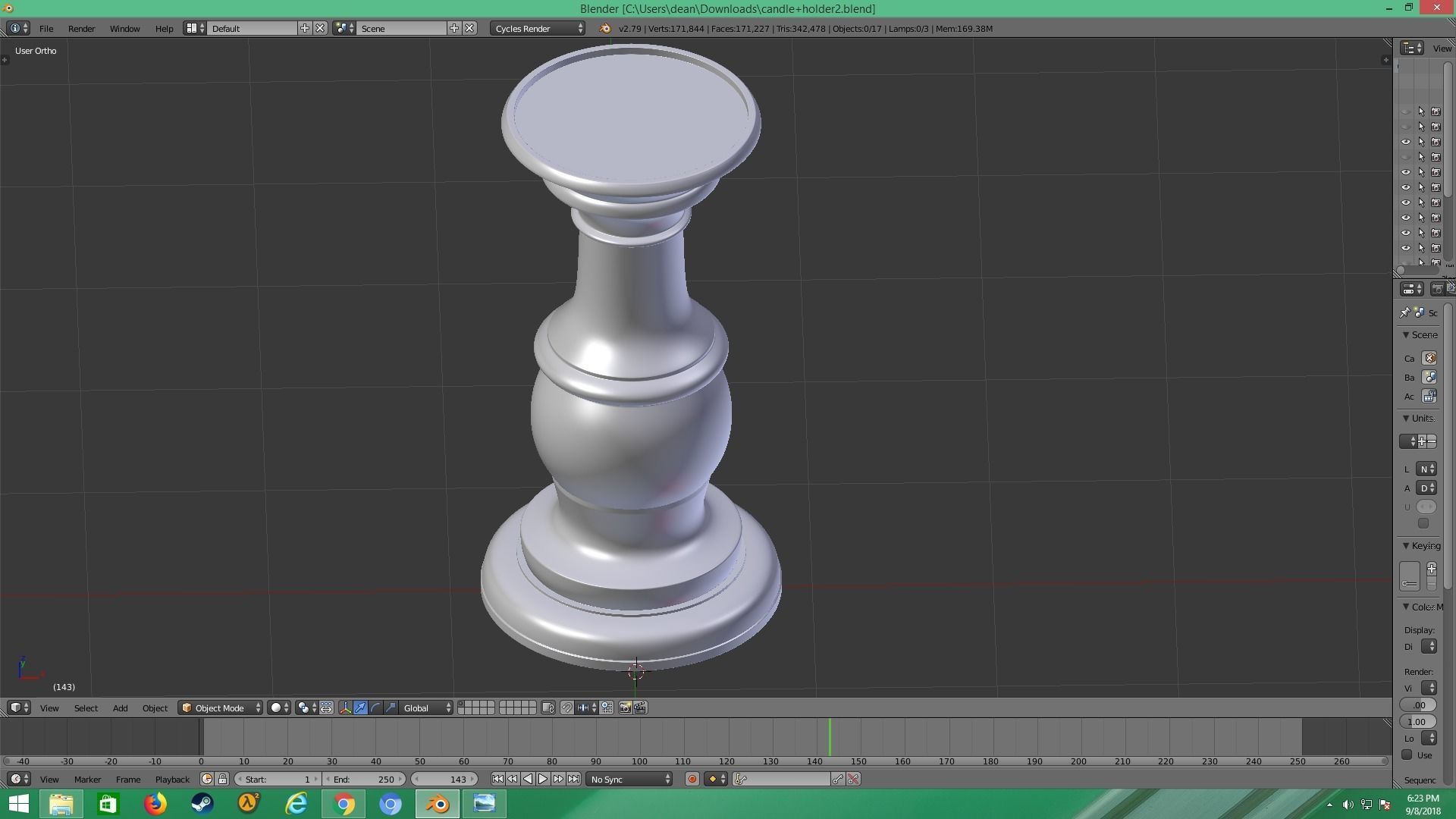 metal candle holder 3D model_11