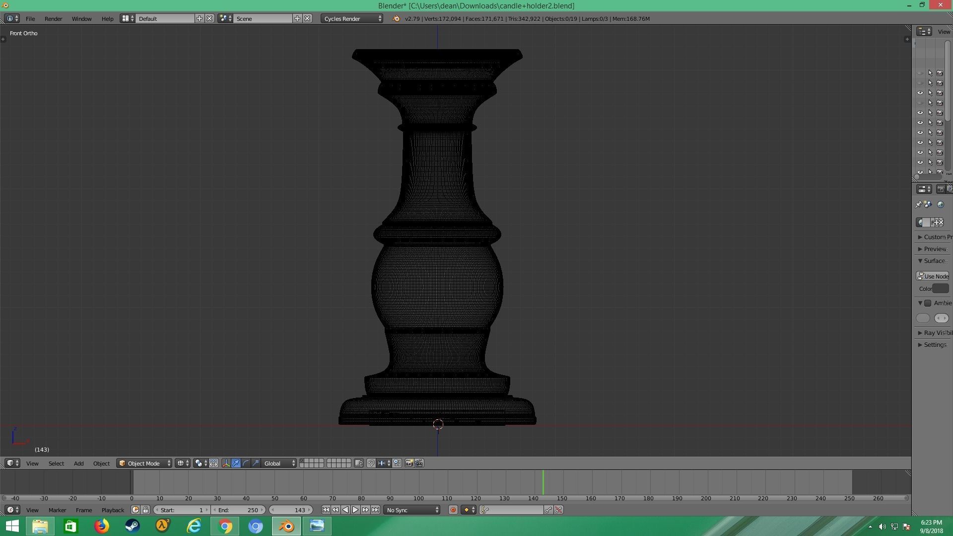 metal candle holder 3D model_9