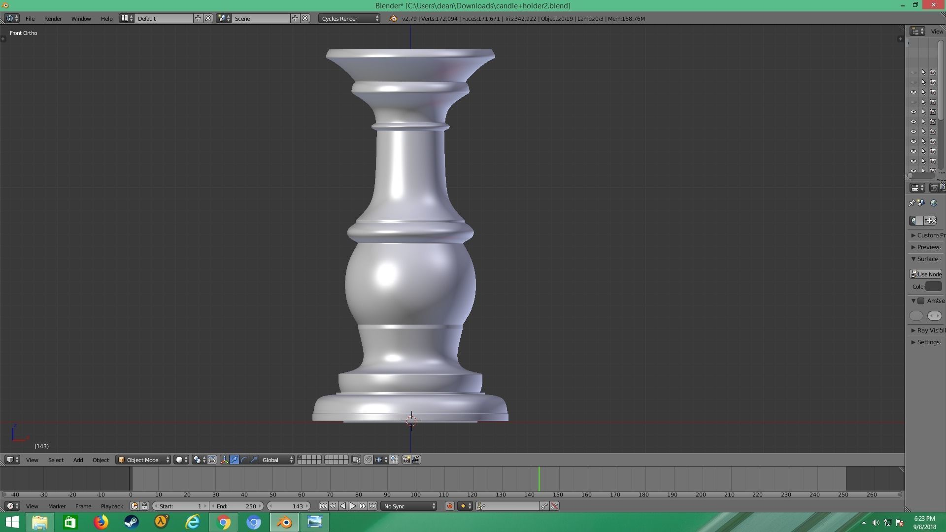 metal candle holder 3D model_10