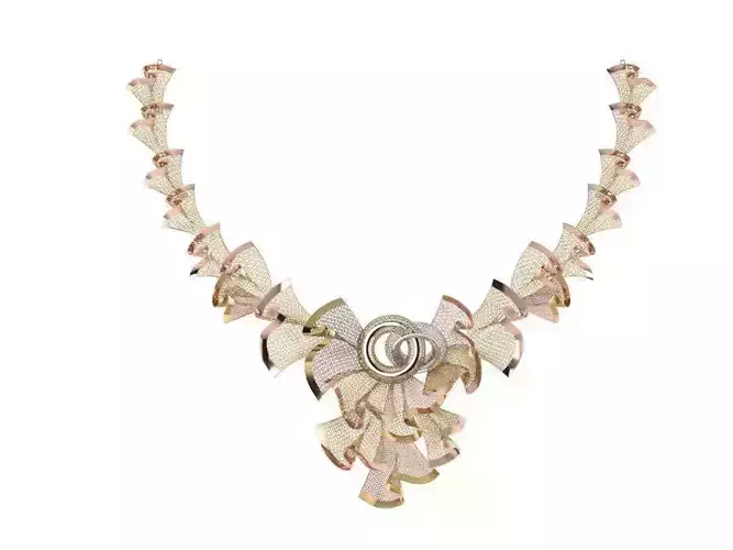 necklace with 2 rings in the middle