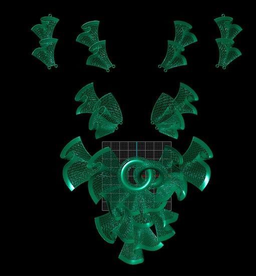 necklace with 2 rings in the middle 3D print model_4