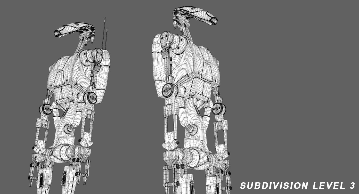B1 Battle Droid 3D model_10
