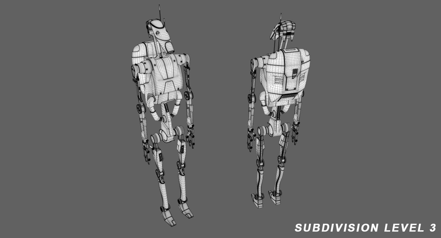 B1 Battle Droid 3D model_8