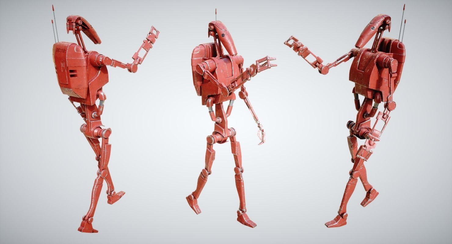 B1 Battle Droid 3D model_5
