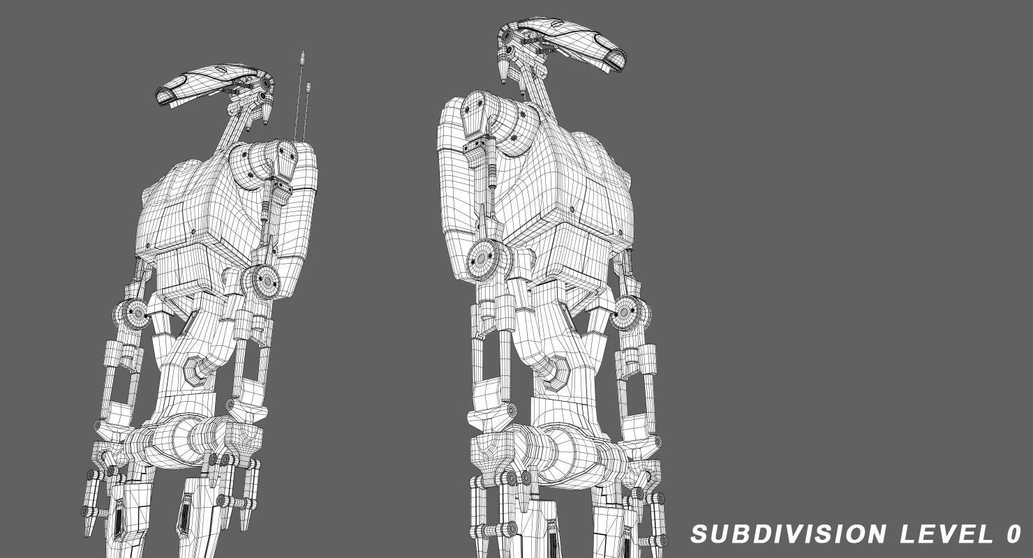 B1 Battle Droid 3D model_9