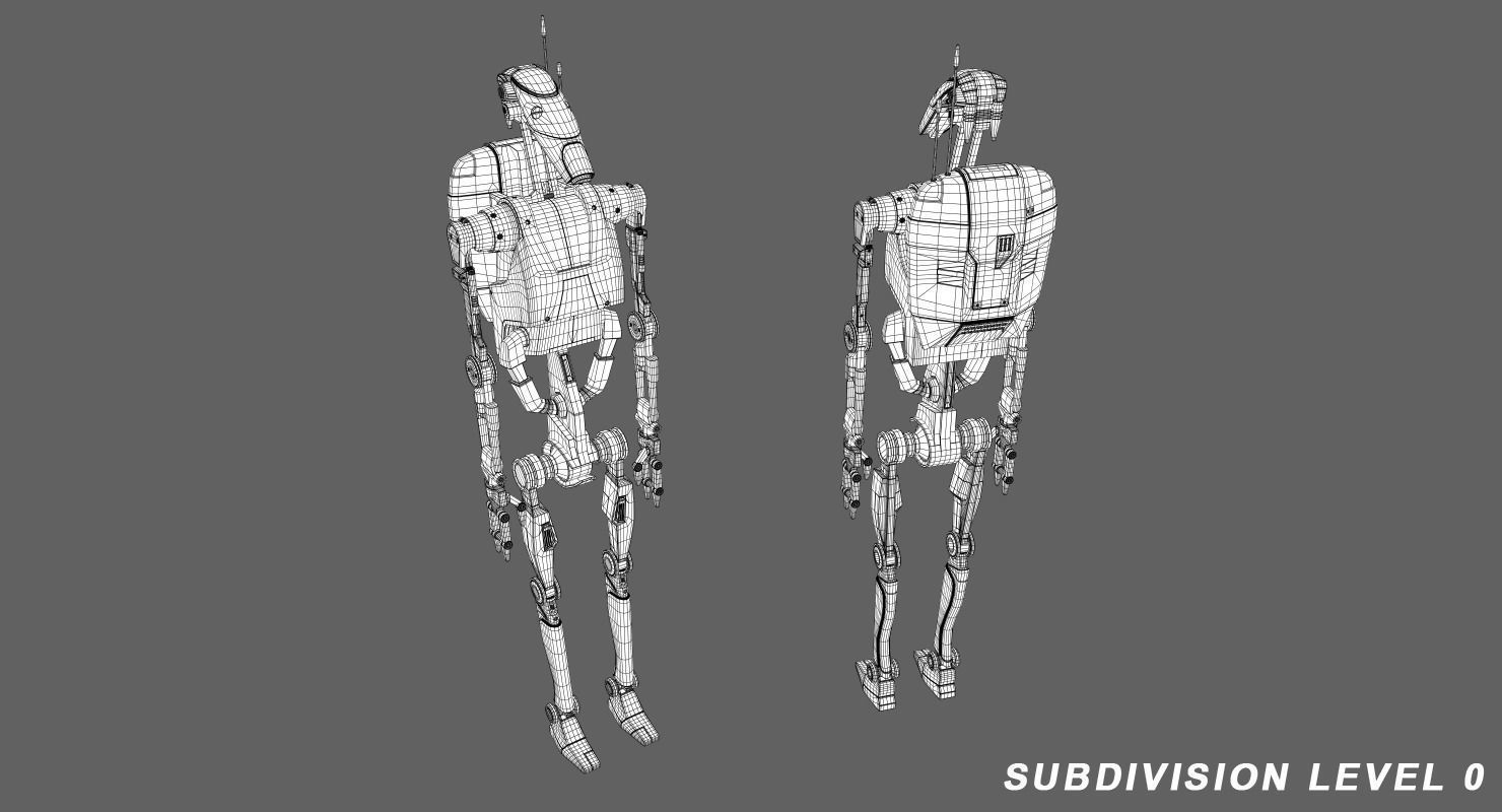 B1 Battle Droid 3D model_7