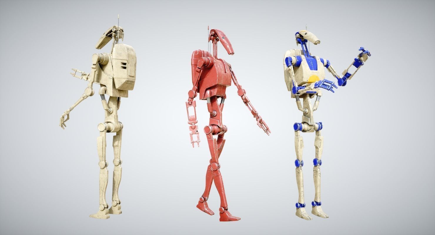 B1 Battle Droid 3D model_4