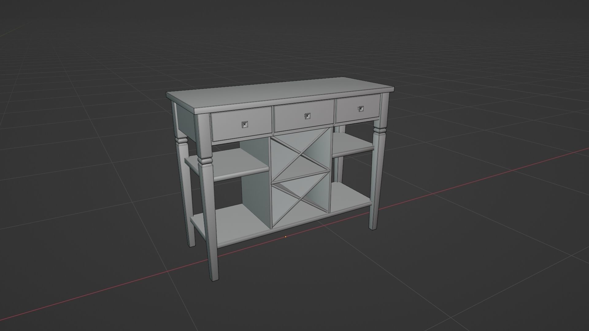 Dining Room Drawer Low-poly 3D model_10