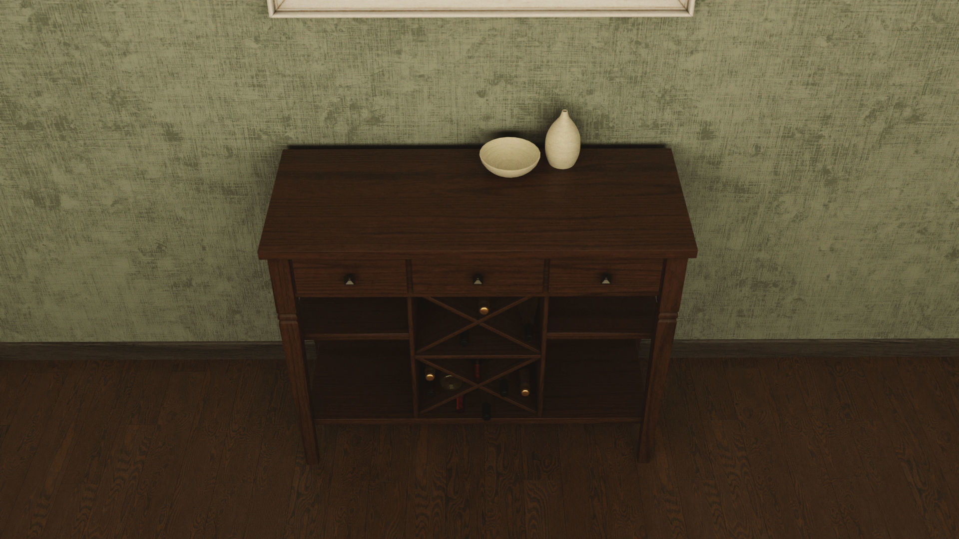 Dining Room Drawer Low-poly 3D model_2