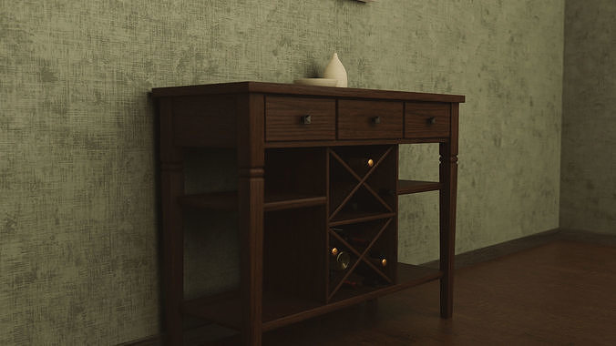 Dining Room Drawer Low-poly 3D model