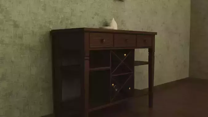 Dining Room Drawer Low-poly 3D model