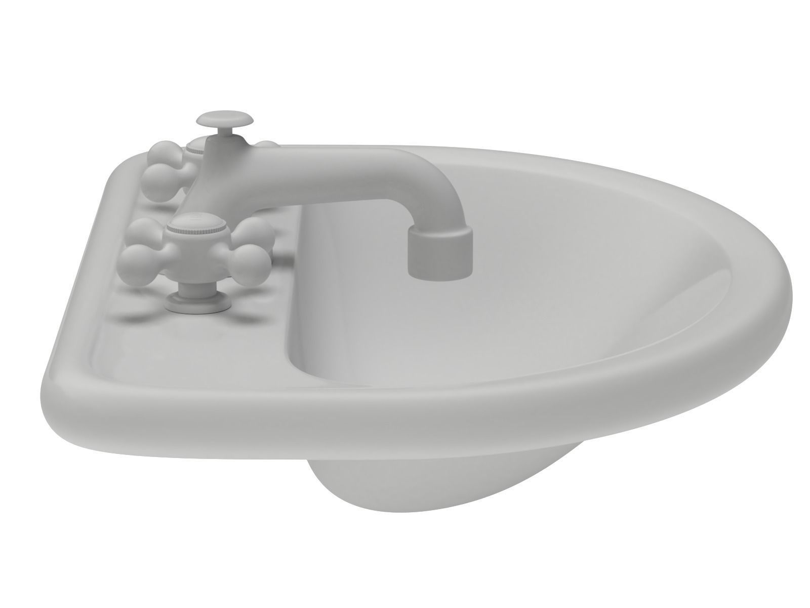 Retro Washing Sink 3D model_7