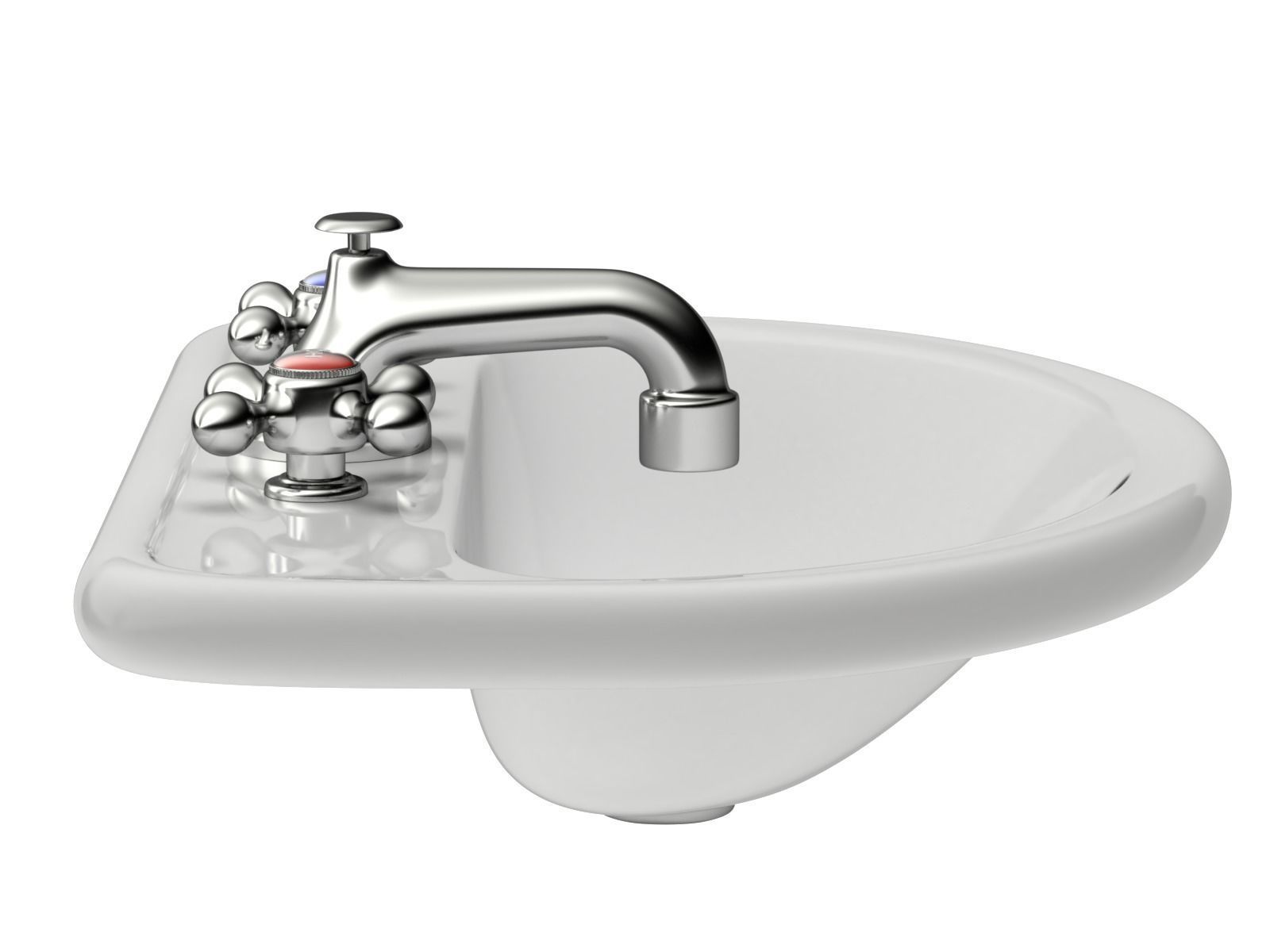 Retro Washing Sink 3D model_4