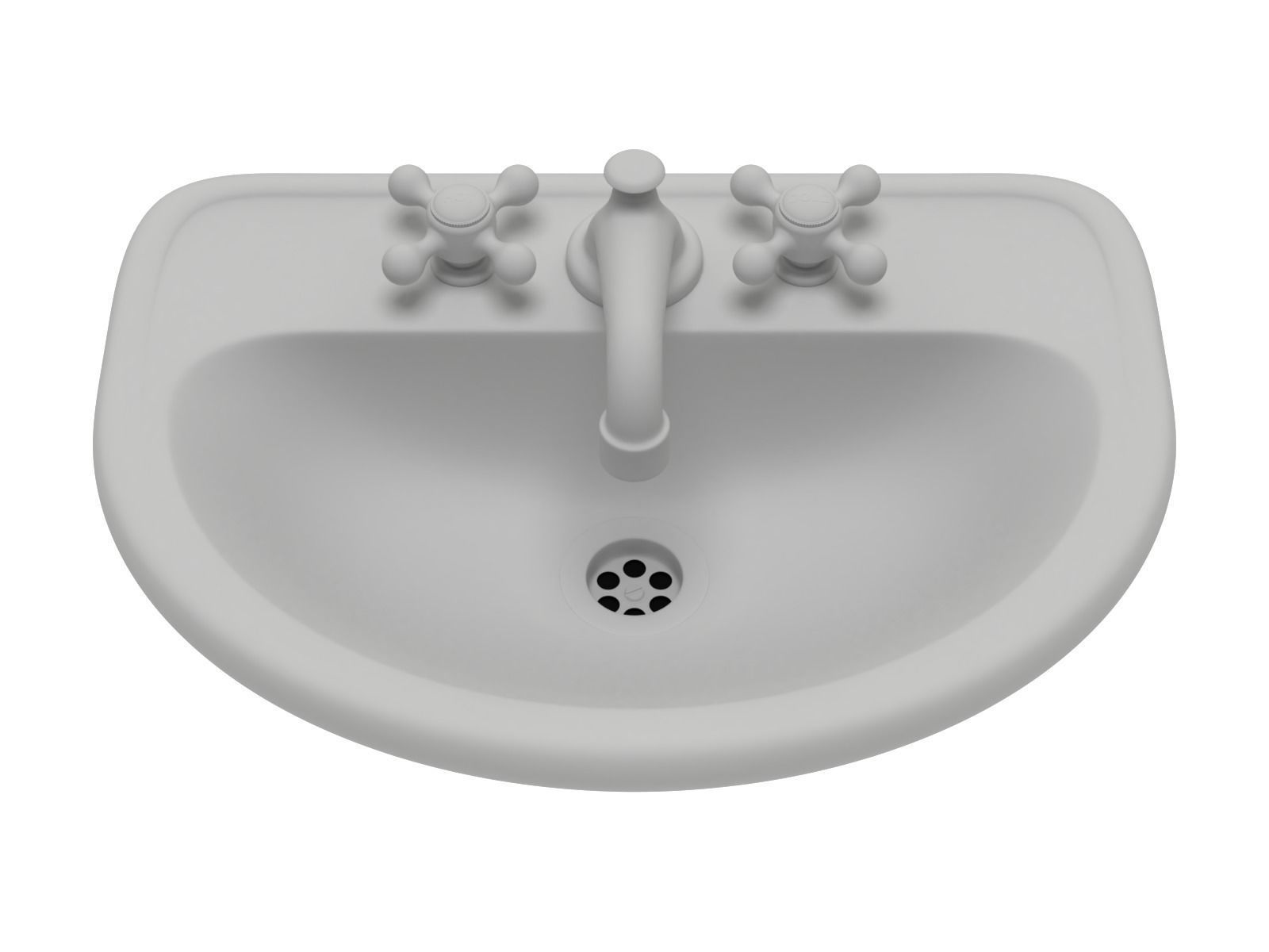 Retro Washing Sink 3D model_6
