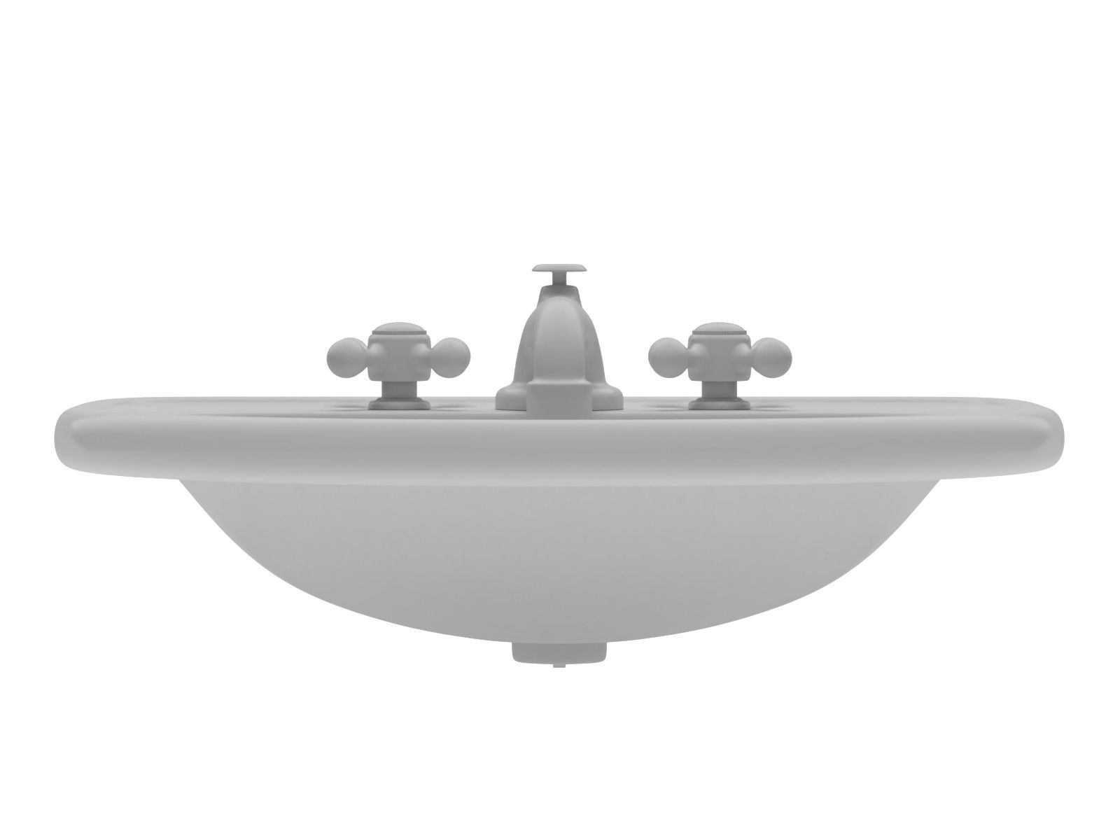 Retro Washing Sink 3D model_9