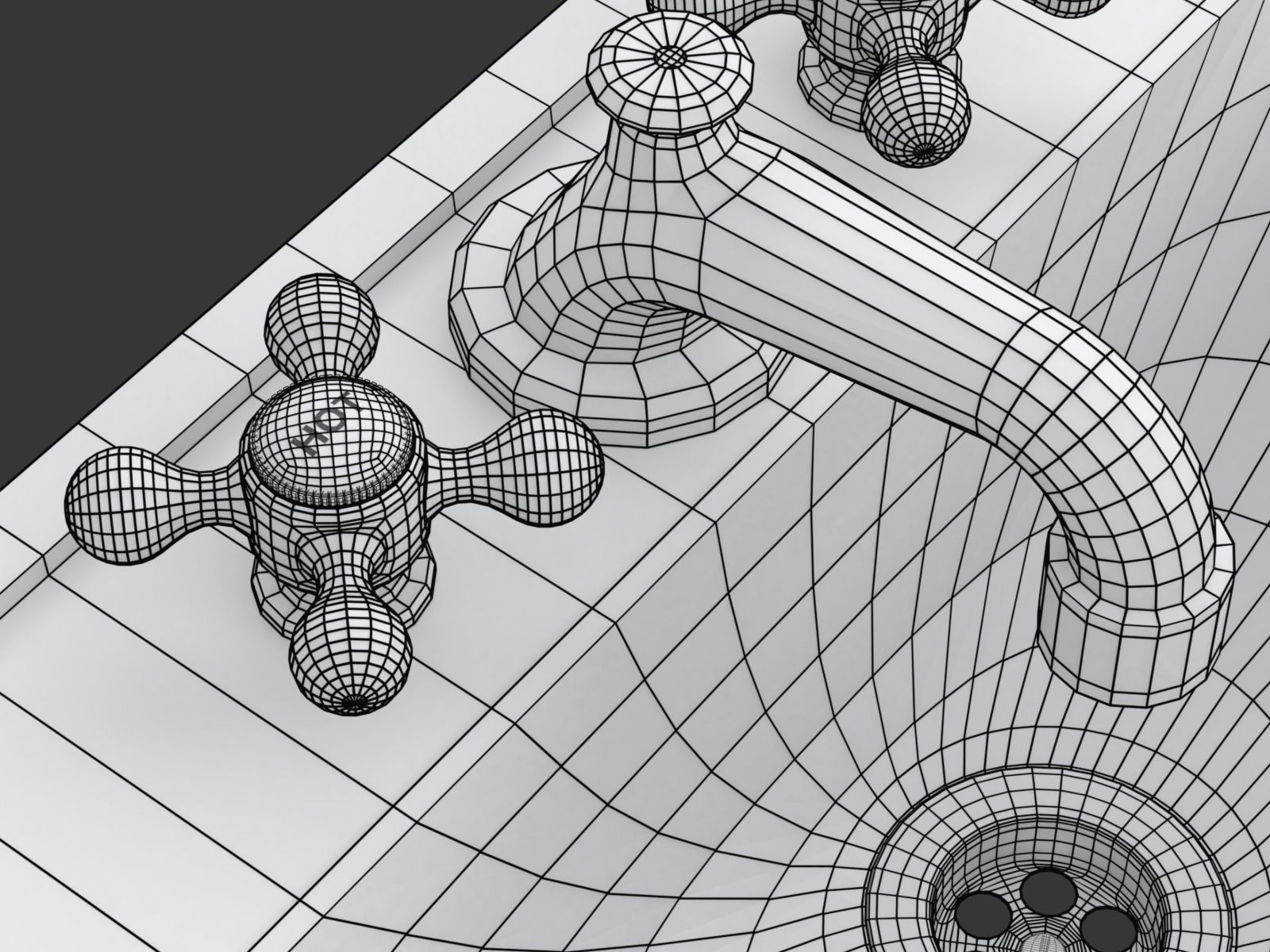 Retro Washing Sink 3D model_17