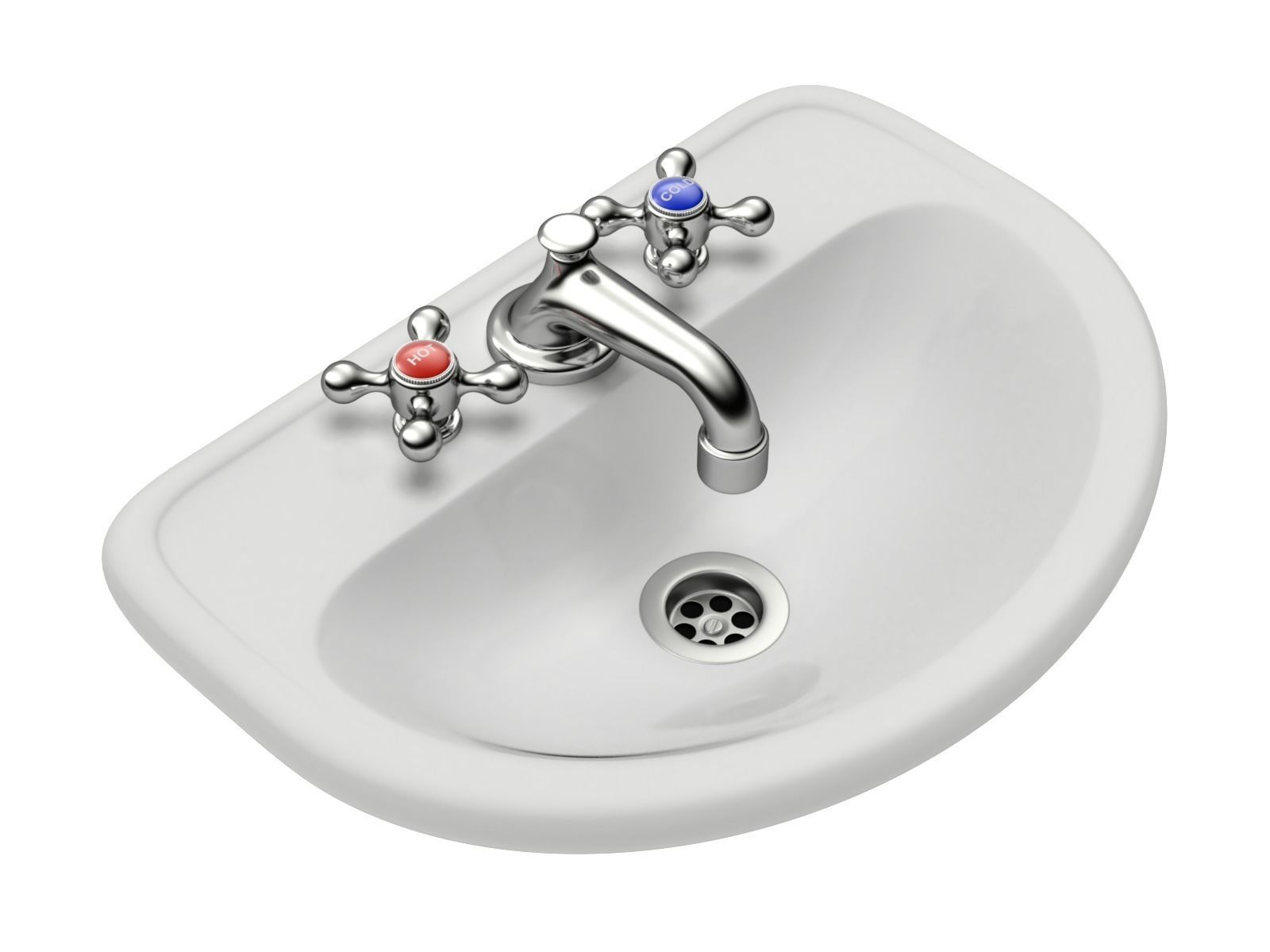 Retro Washing Sink 3D model_2