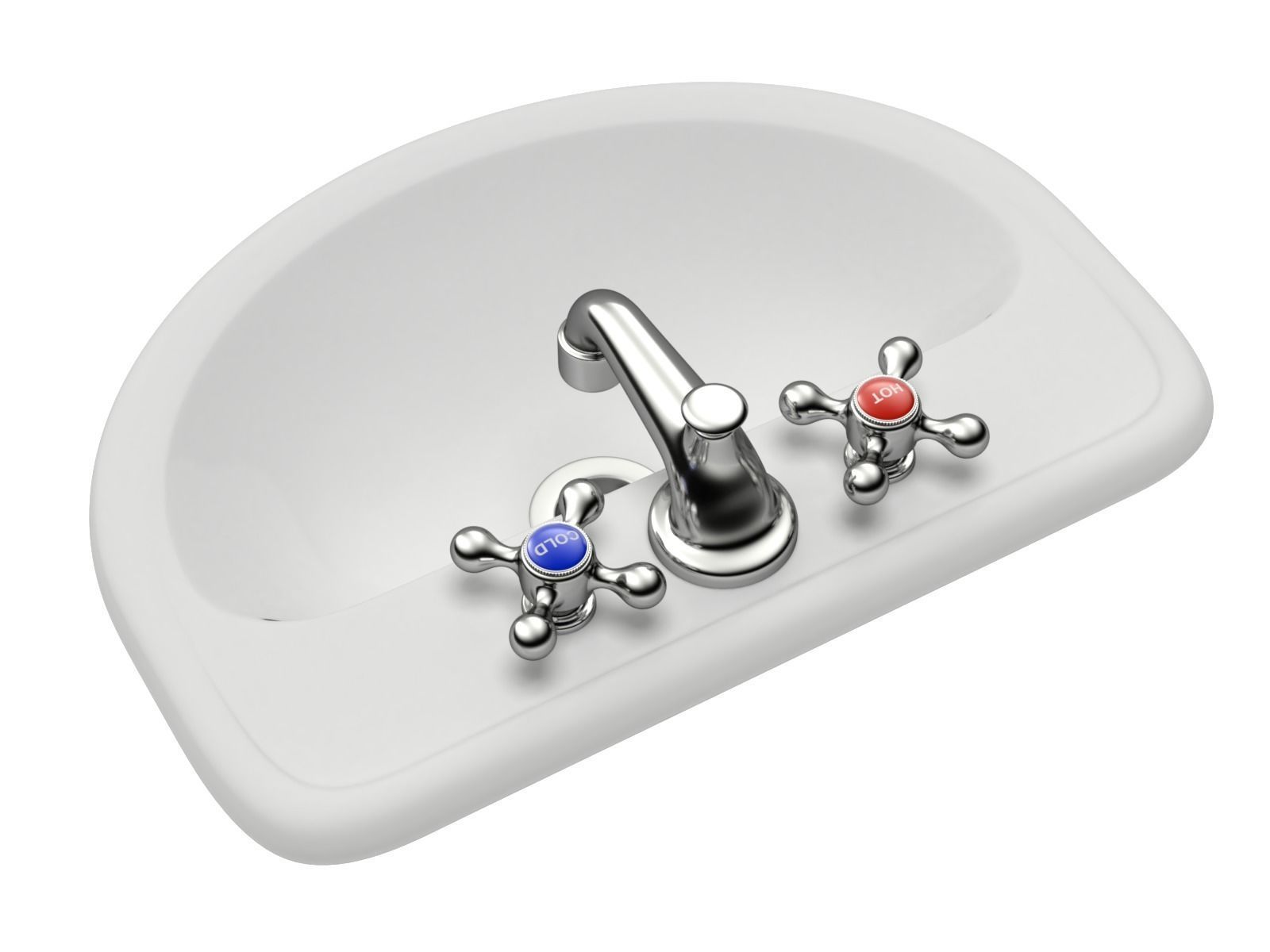 Retro Washing Sink 3D model_3