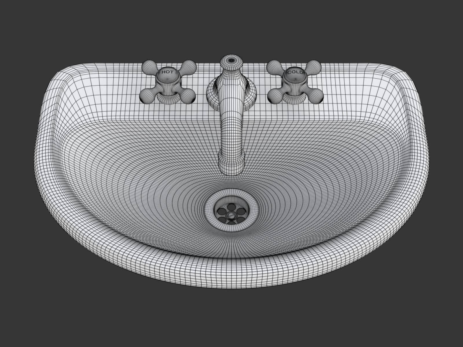 Retro Washing Sink 3D model_18