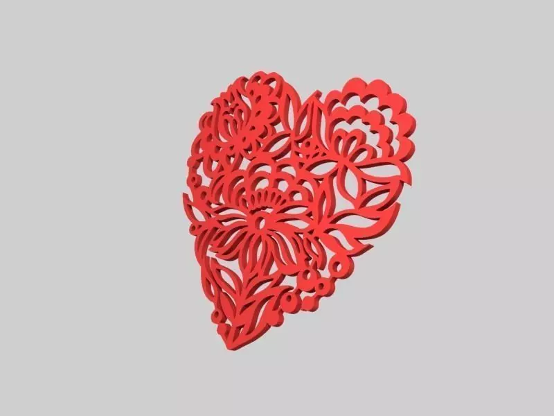 heart model cut out Free 3D print model_0