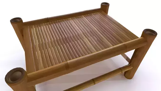 Bamboo Table Low-poly 3D model