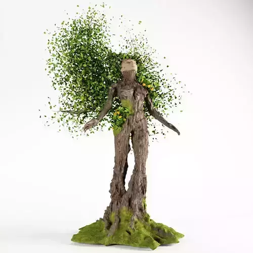 Tree-girl sculpture