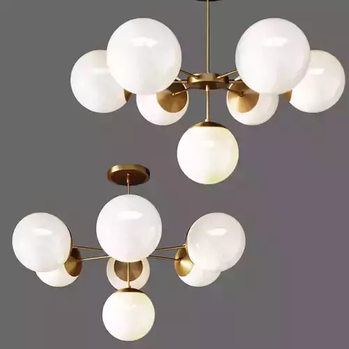 SUSPENDED LAMP COPPER LIGHT CHANDELIER 7