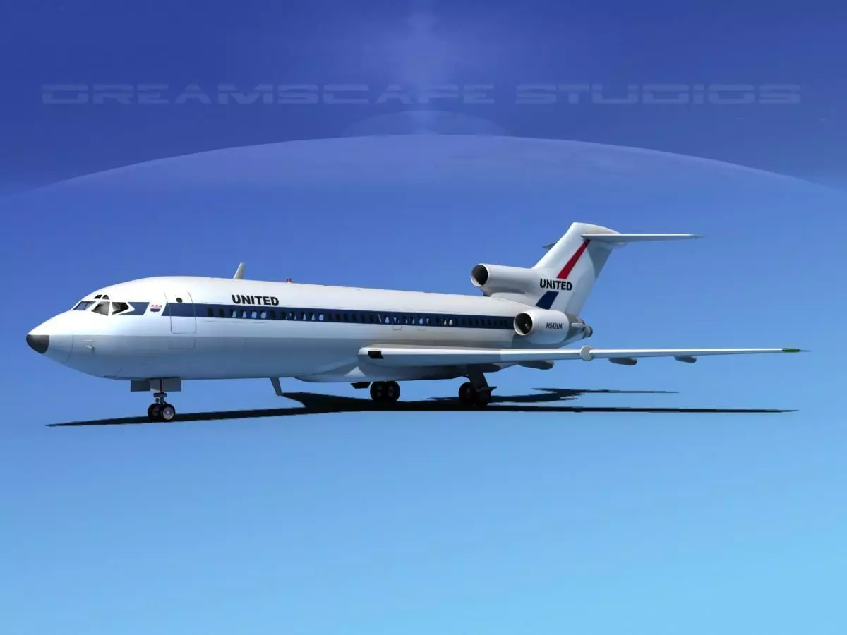 Boeing 727-100 United Airlines 1 3D model_0
