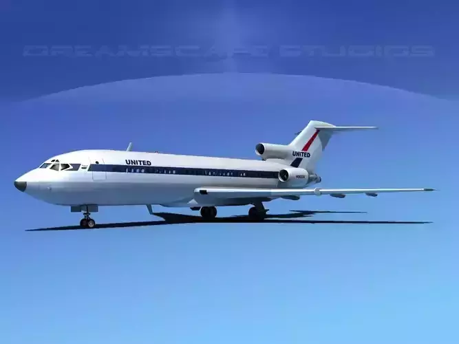 Boeing 727-100 United Airlines 1 3D model