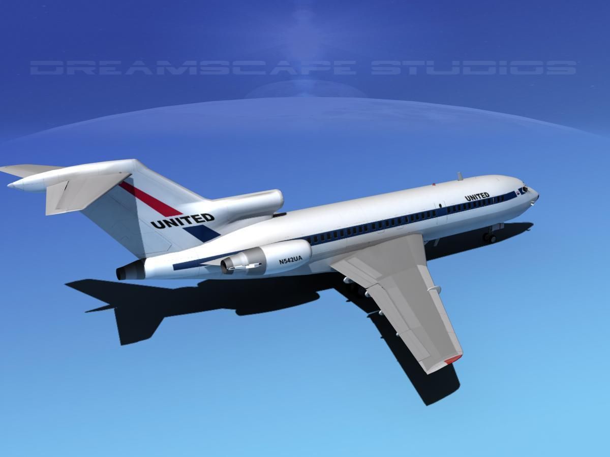 Boeing 727-100 United Airlines 1 3D model_5