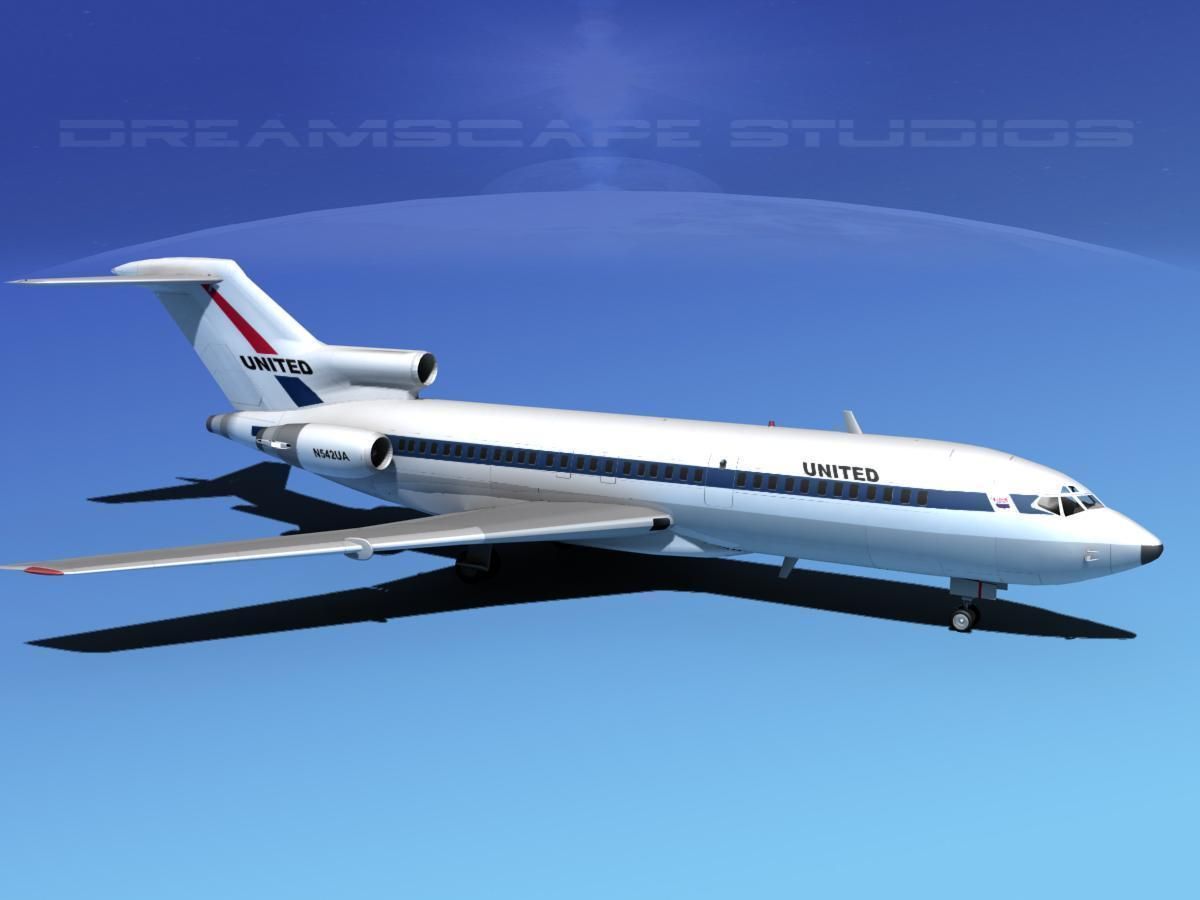 Boeing 727-100 United Airlines 1 3D model_3