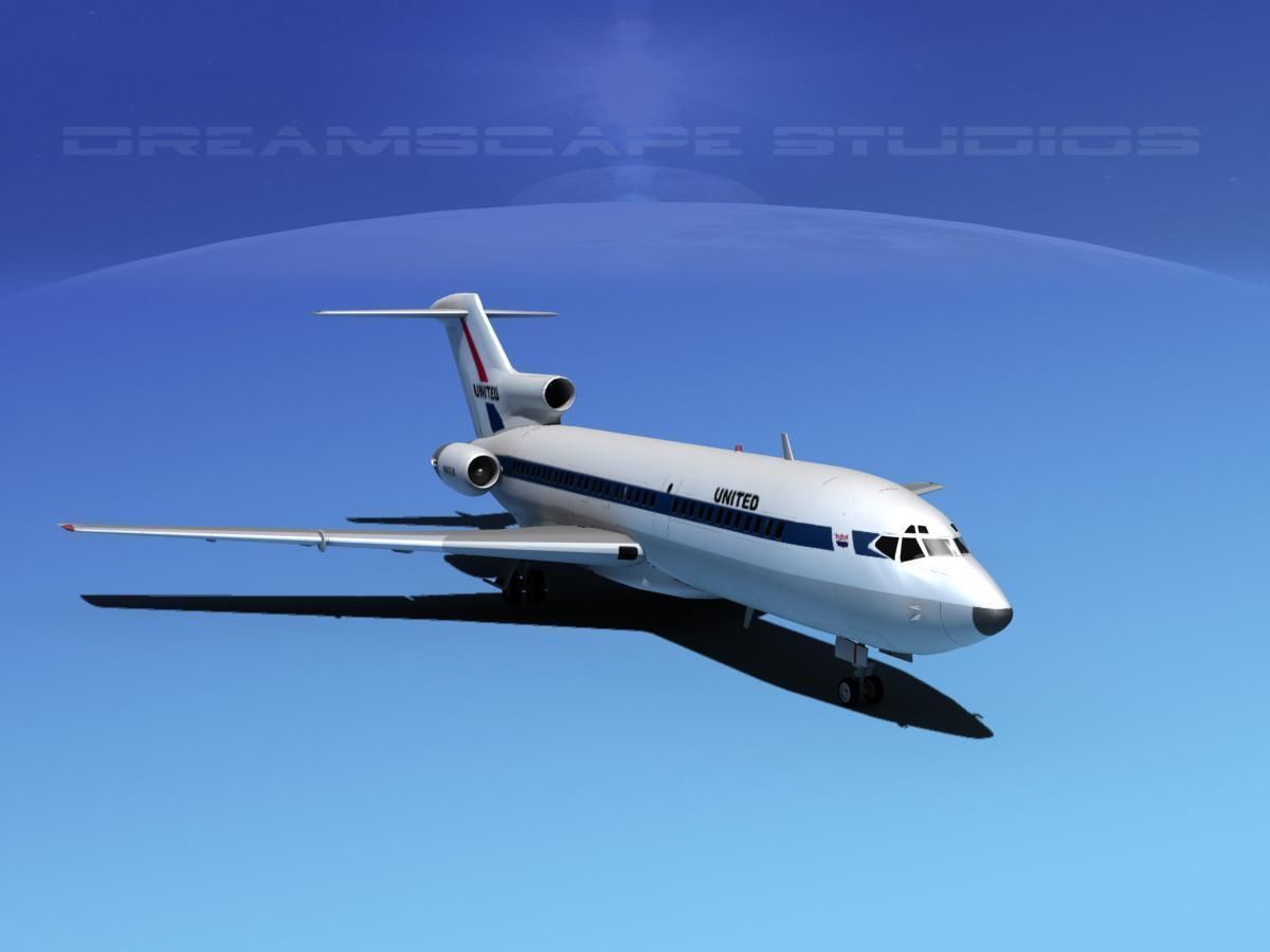 Boeing 727-100 United Airlines 1 3D model_2