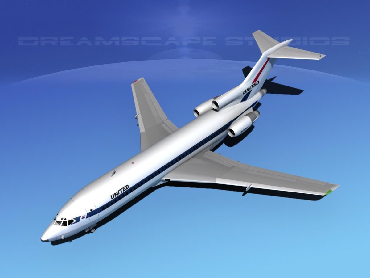 Boeing 727-100 United Airlines 1 3D model_10