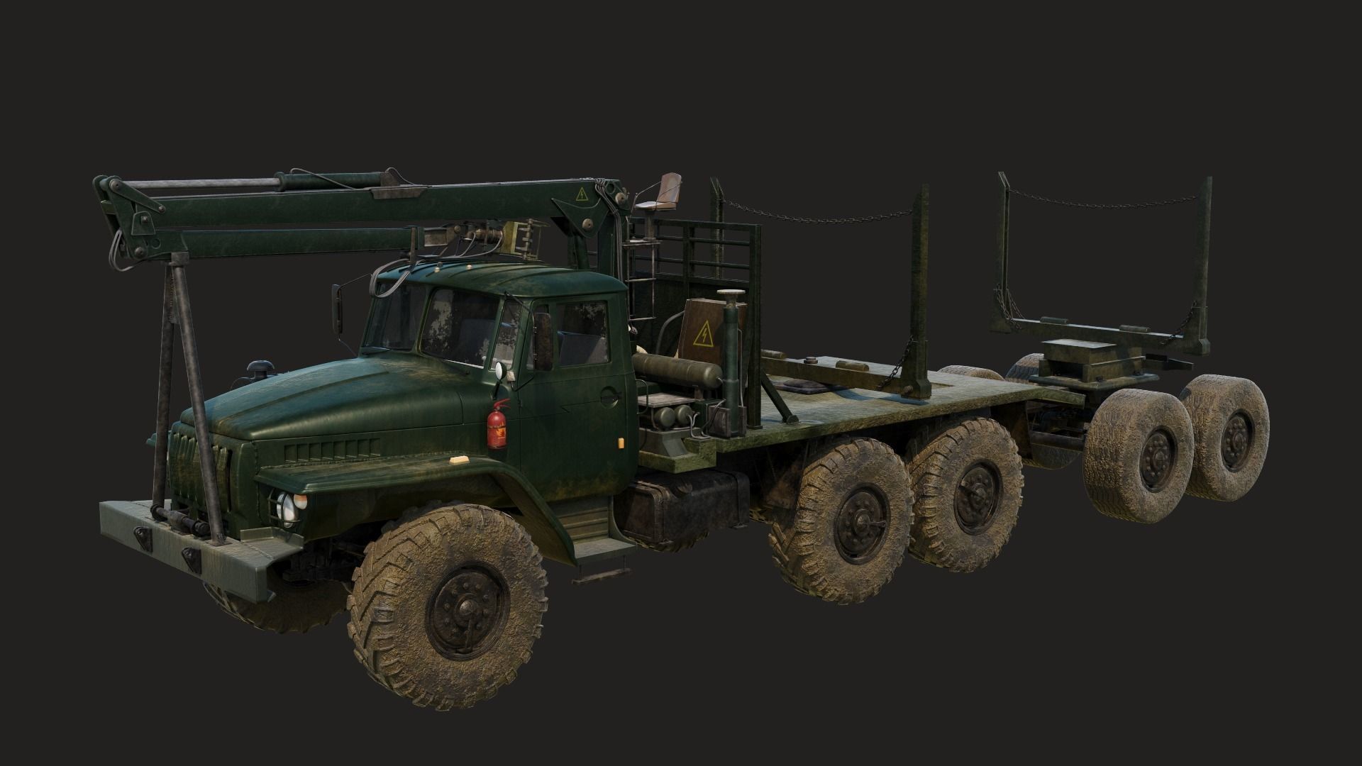 Russian Truck Ural 4320 3D model_7
