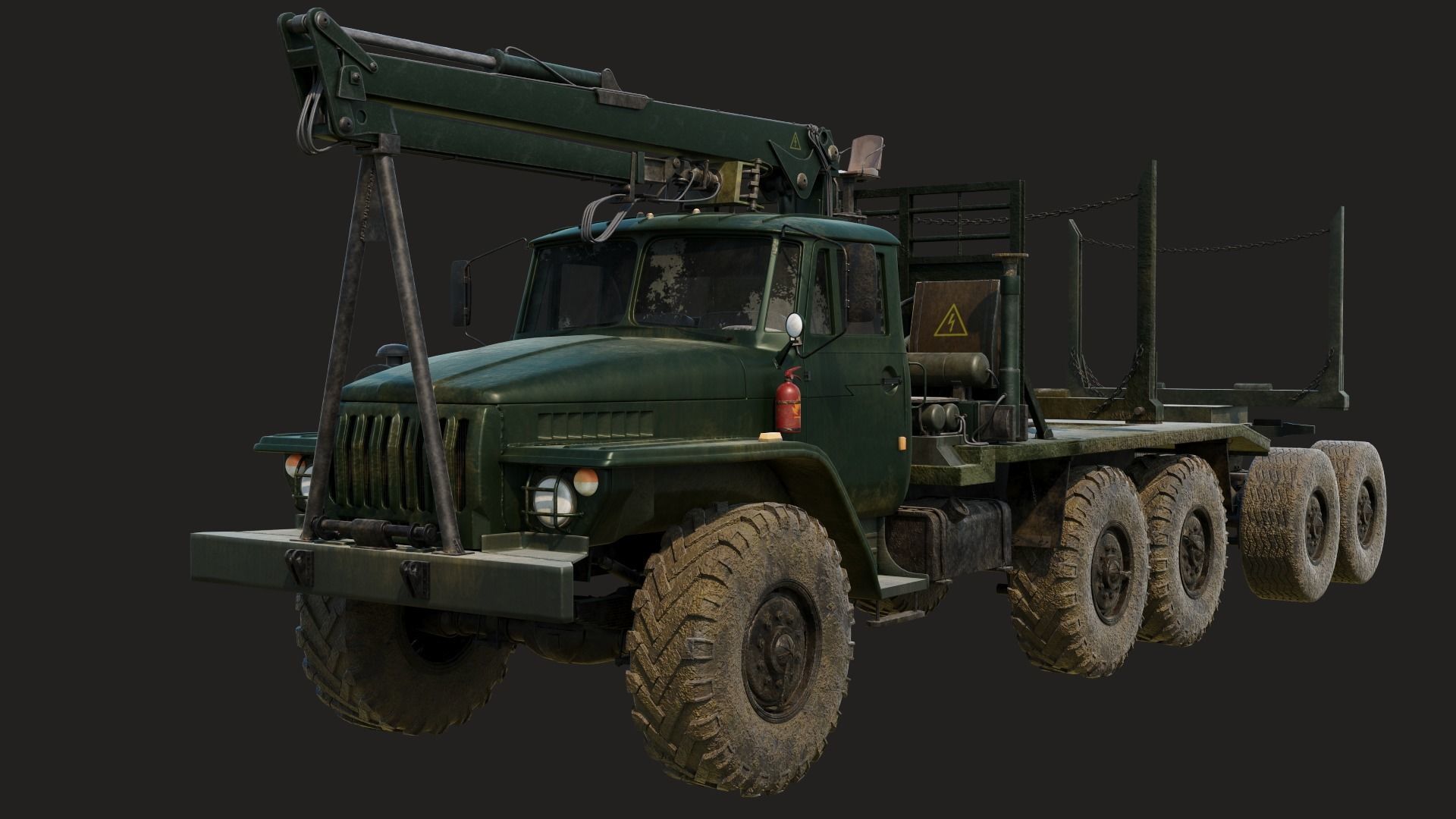 Russian Truck Ural 4320 3D model_0