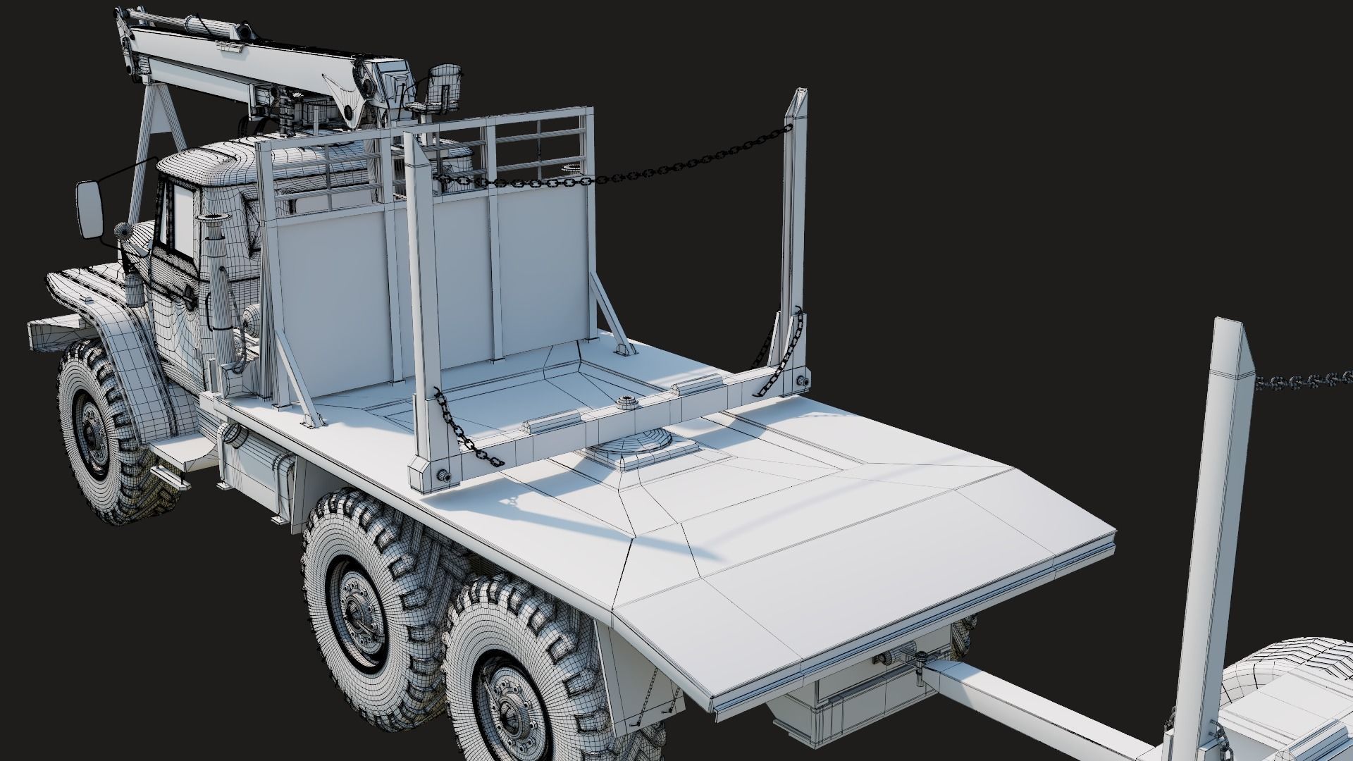 Russian Truck Ural 4320 3D model_9