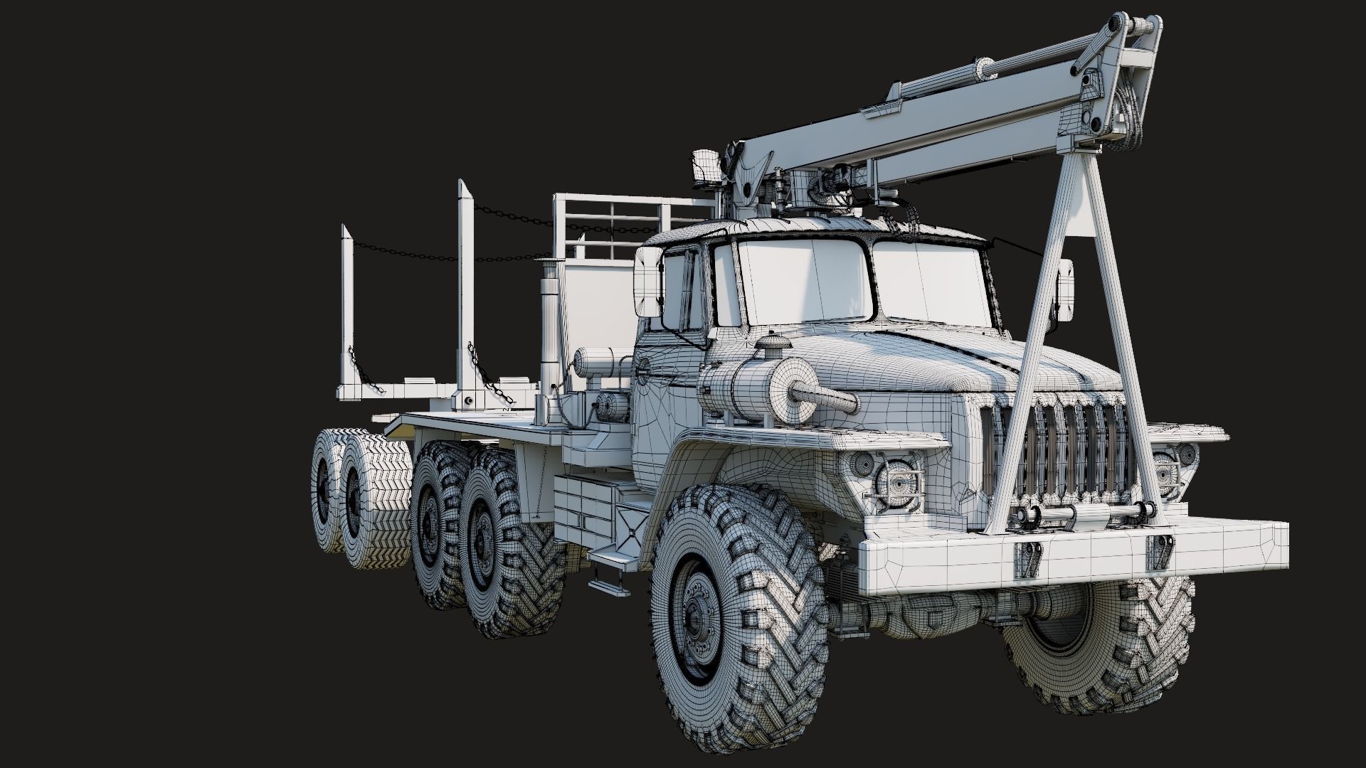 Russian Truck Ural 4320 3D model_2