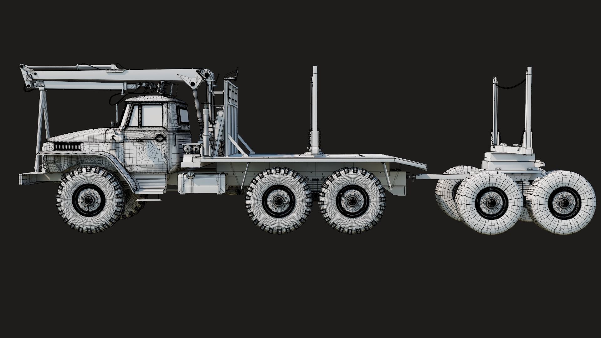 Russian Truck Ural 4320 3D model_4